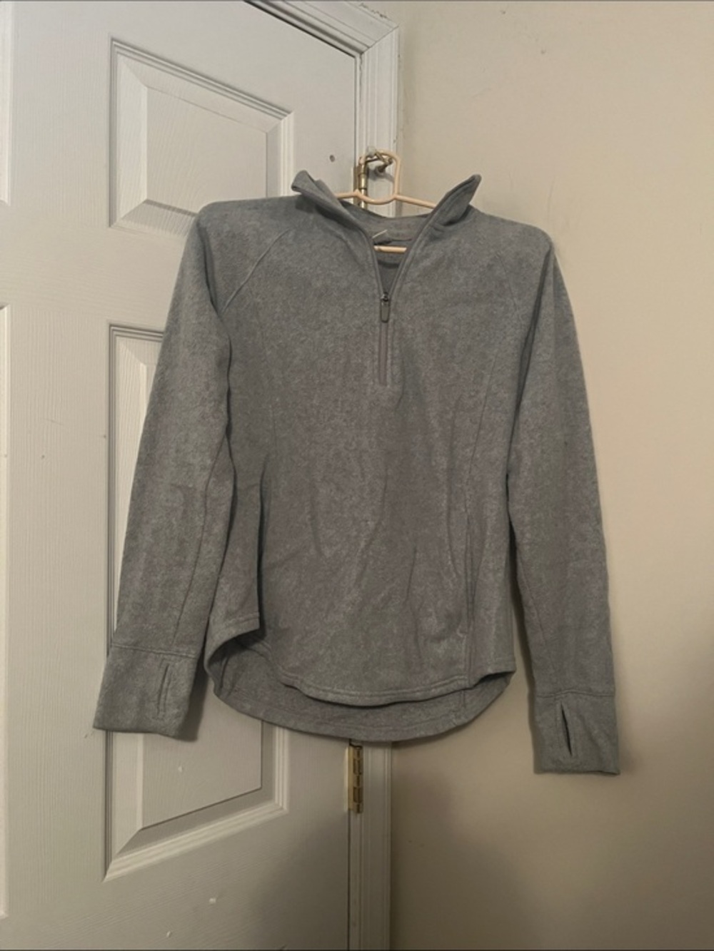 Gray Women's Quarter-Zip Crewneck Sweater